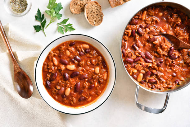 istock Close up view of cowboy beans with ground beef 1317818505