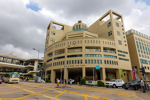 Hong Kong - May 12, 2021 : Hong Kong Baptist University is located in Kowloon Tong, Hong Kong. It is established in 1956, and achieved University status since 1994.