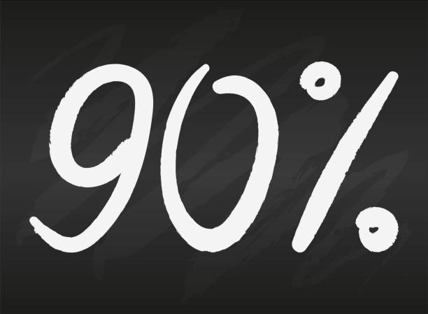 istock 90 ninety percent sign on black chalkboard Simple vector illustration 1317824910