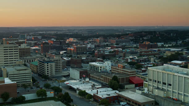 istock Omaha, Nebraska at Dawn - Drone Shot 1317827604