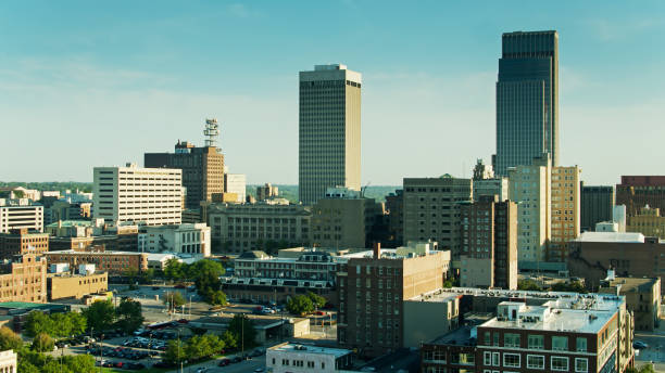istock Drone Shot of Downtown Omaha on a Sunny Morning 1317827621