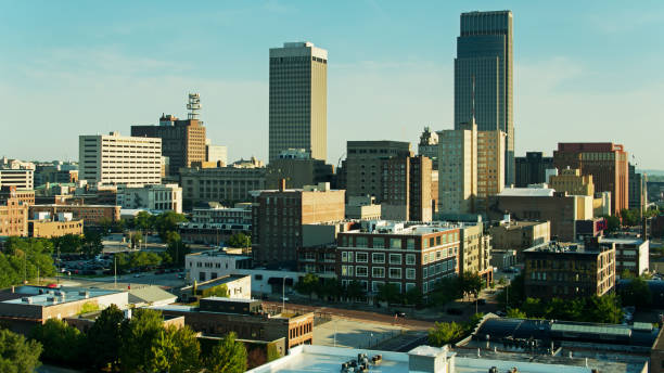 istock Early Morning in Downtown Omaha - Drone Shot 1317827622