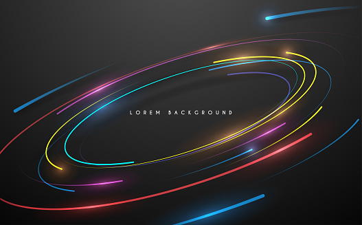Circle multi colors lines background in vector