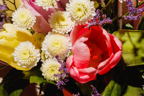 istock Spring bouquet of bright multi-colored flowers close-up 1317830627