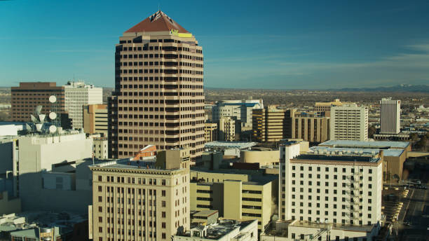 istock Wintry Morning in Downtown Albuquerque - Aerial Shot 1317831357