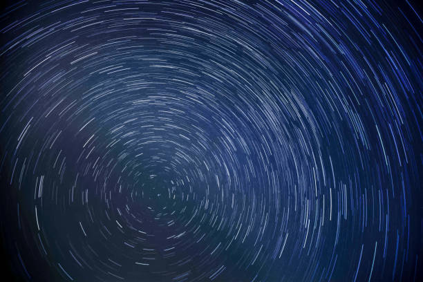 istock Spectacular sky formed by multiple stars revolving around the pole star 1317838800