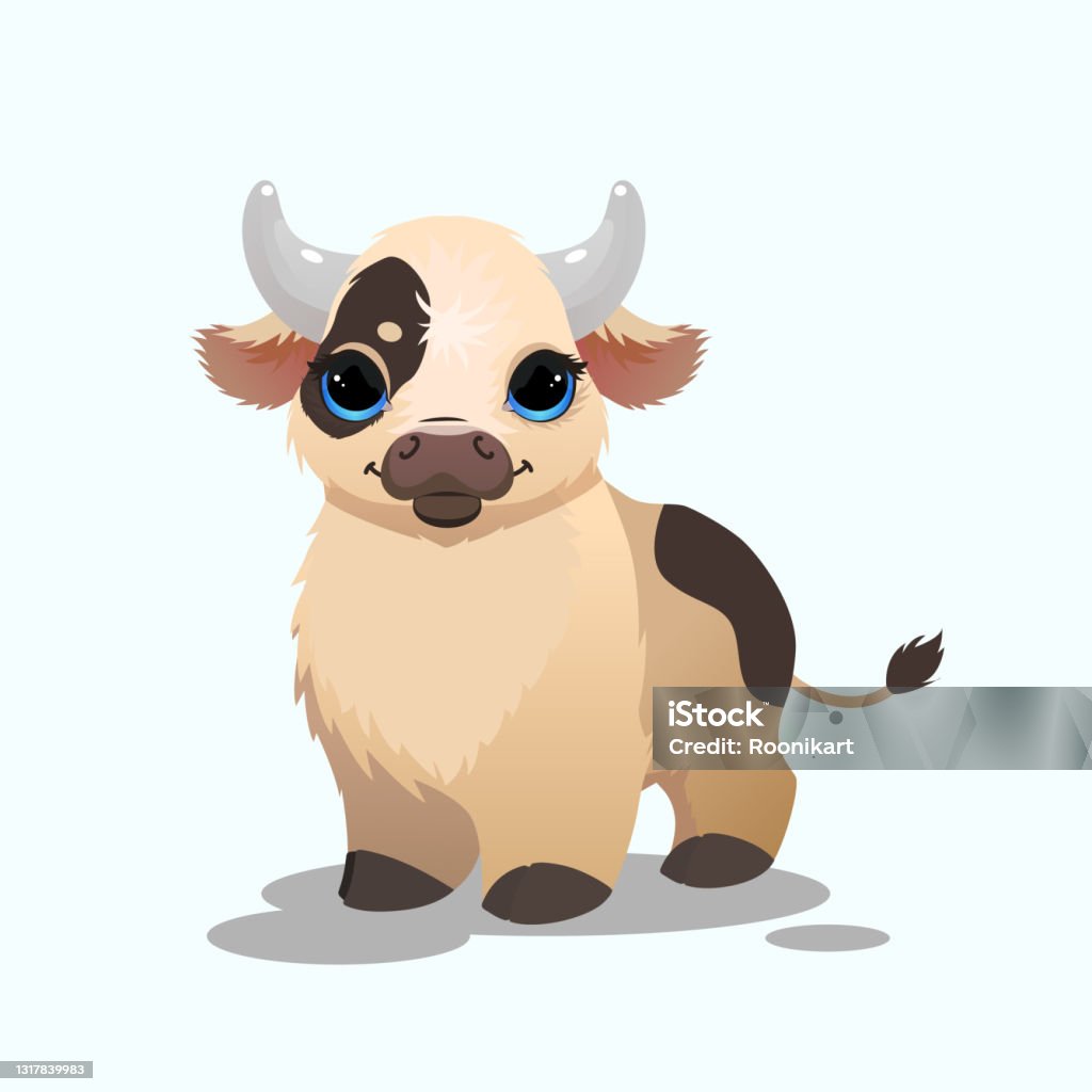 Cute Baby Bull In Cartoon Style Stock Illustration - Download Image Now -  Day, Farmer, Animal - iStock