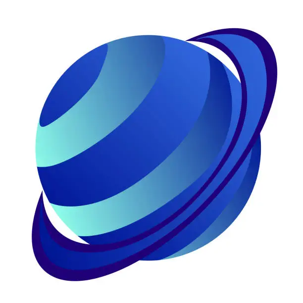 Vector illustration of Blue planet icon