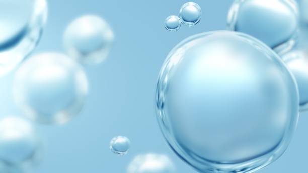 istock Macro Close Up Studio Shot of Blue Effervescent Cosmetic Hydrogen Gas Oxygen Bubbles under Clean Water 1317852272