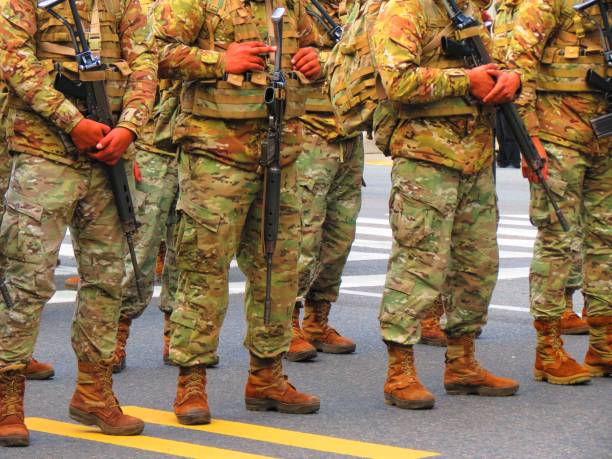 istock The military parade for Independence day. 1317871360