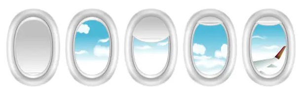 Vector illustration of realistic airplane window