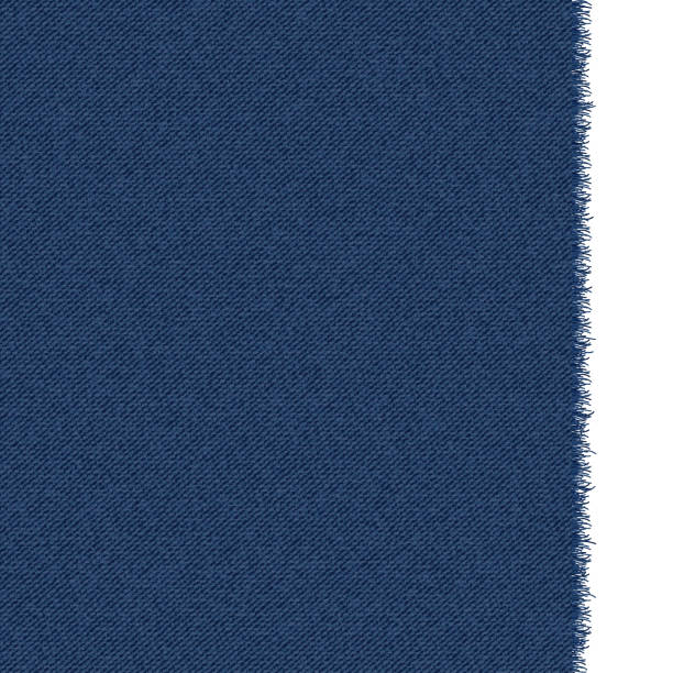 blaue klassische jeans denim textur mit einem zerrissenen rand. dunkle jeans textur. realistische vektor-illustration - dark edge stock-grafiken, -clipart, -cartoons und -symbole