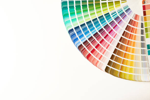 istock Paint color swatches book isolated on white 1317882775