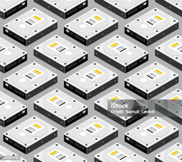 Hard Drive Pattern Seamless Hdd Background Vector Illustration Stock ...