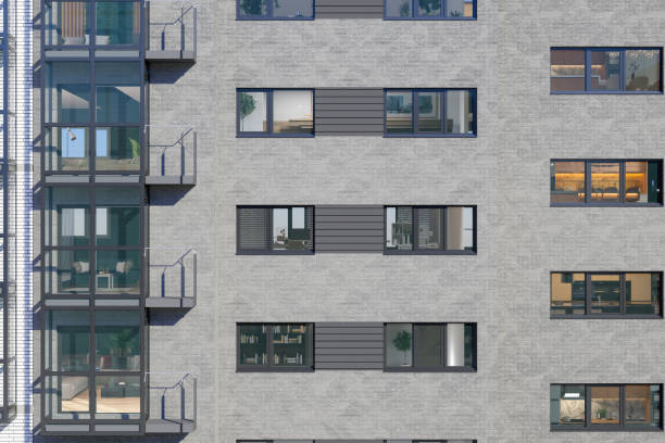 istock Apartment Building Facade With Balconies And Windows 1317893414