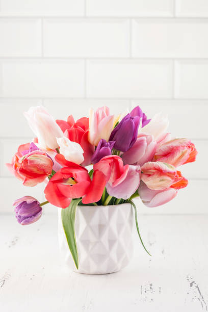 istock Bouquet of colorful tulips 1317893516