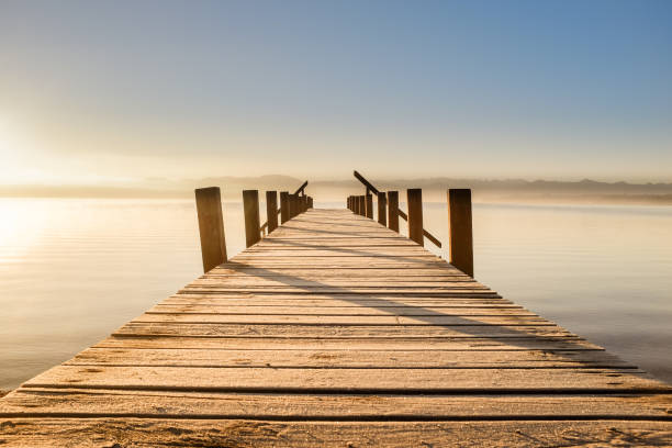 istock Magical morning atmosphere at the bathing jetty 1317894124