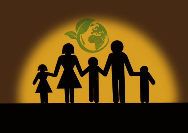 istock family silhouette eco concept. copy space 1317900977