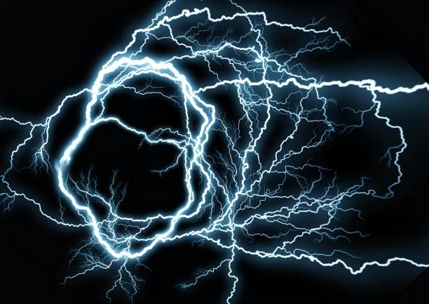 istock Abstract blue lightning vortex that illuminates the darkness 1317901133