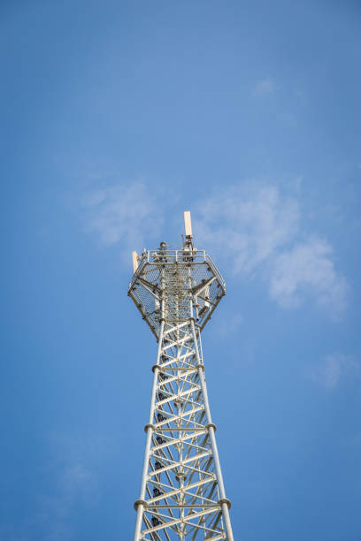 istock White Telephone pole with clear blue sky 1317902224
