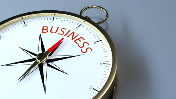 istock Closeup of a compass indicating a business direction 1317904401