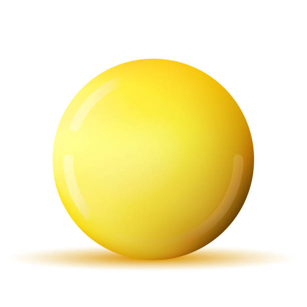 istock Glass yellow ball or precious pearl. Glossy realistic ball, 3D abstract vector illustration highlighted on a white background. Big metal bubble with shadow 1317904437