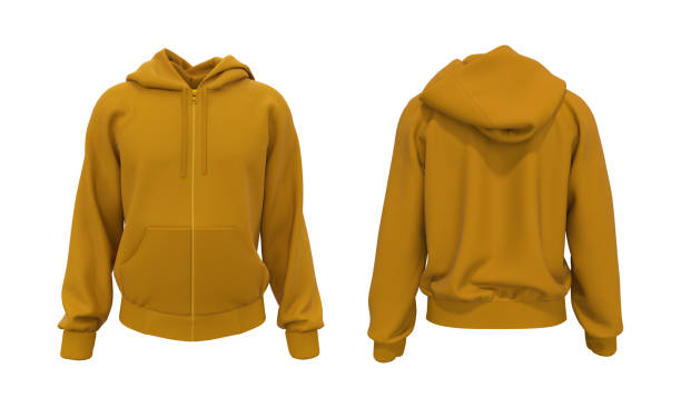 istock Blank hooded sweatshirt  mockup with zipper in front and back views 1317904493