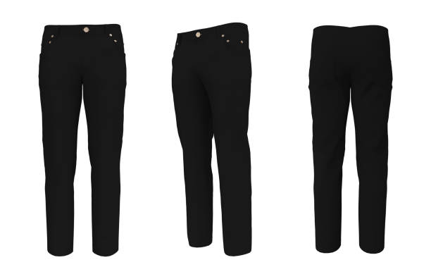istock Men's jeans in front, side and back views 1317904516