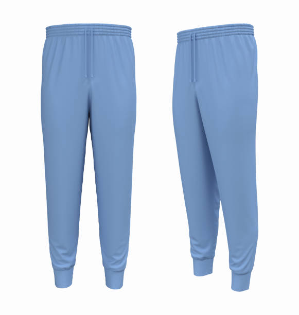 istock Blank joggers mockup, front and side views. Sweatpants. 1317904642