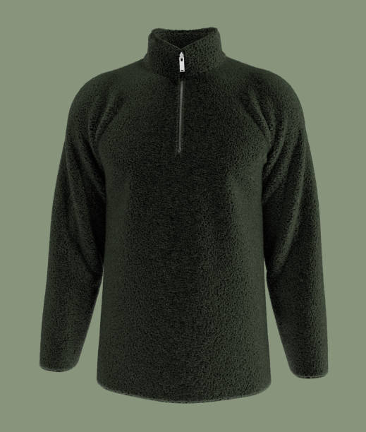 istock Fleece tracksuit top jacket with half zip design 1317904737
