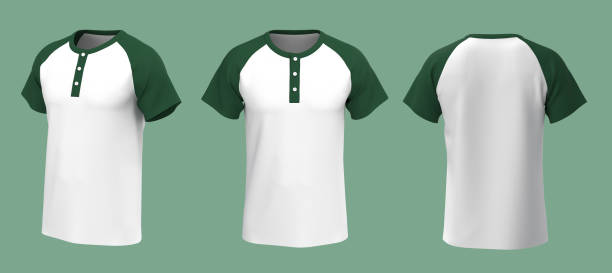 istock Blank raglan henley t-shirt mockup 1317904806