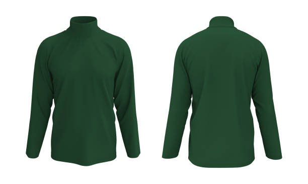 istock Longsleeves turtleneck shirt mockup in front and back views 1317905675