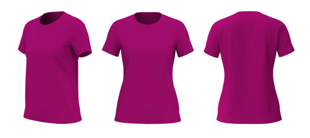 istock Women's crewneck t-shirt mockup in front, side and back views 1317905700