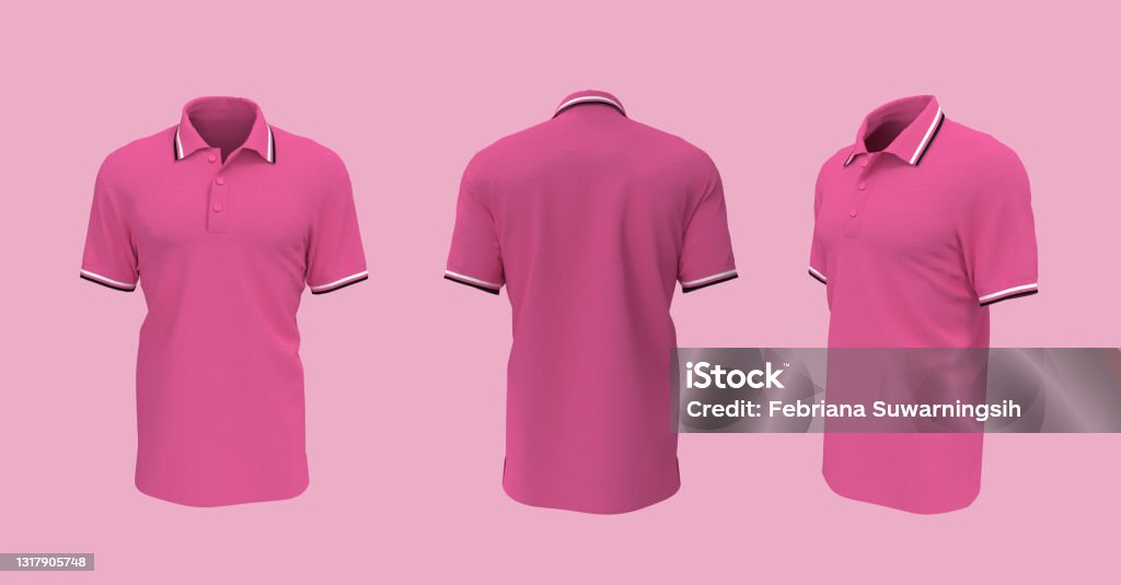 Blank Collared Shirt Mockup Front Side And Back Views Stock Photo ...