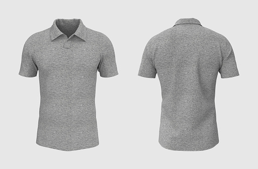 Blank Collared Shirt Mockup In Front And Back Views Stock Photo ...