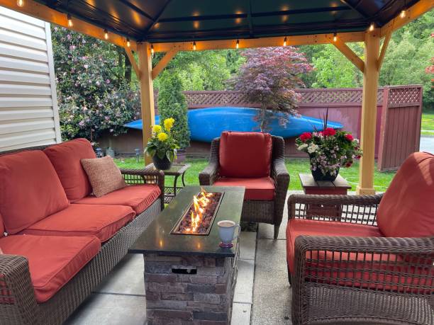 istock Outdoor patio set 1317905936