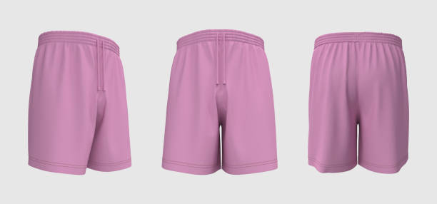 istock Blank sweat shorts mockup in front, back and side views 1317906495