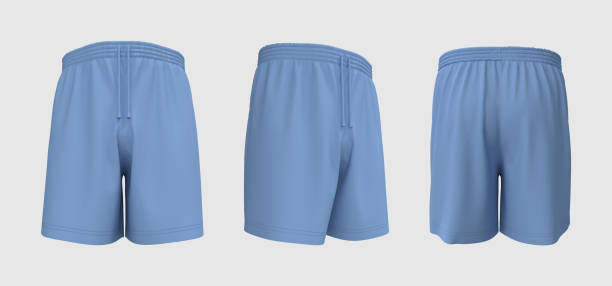 istock Blank sweat shorts mockup in front, back and side views 1317906538