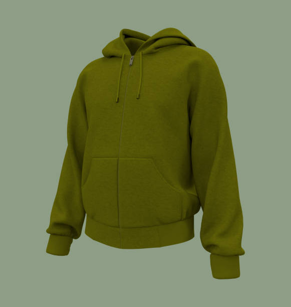 istock Blank hooded sweatshirt  mockup with zipper in front view 1317908811