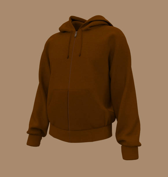 istock Blank hooded sweatshirt mockup with zipper in front view 1317908843