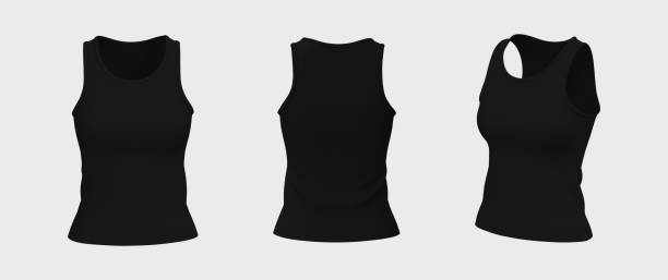 istock Blank sleeveless t-shirt mockup in front, side and back views 1317908956