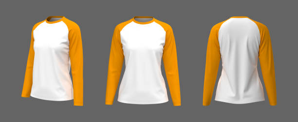 istock Blank raglan t-shirt mockup in front, side and back views. 1317909049
