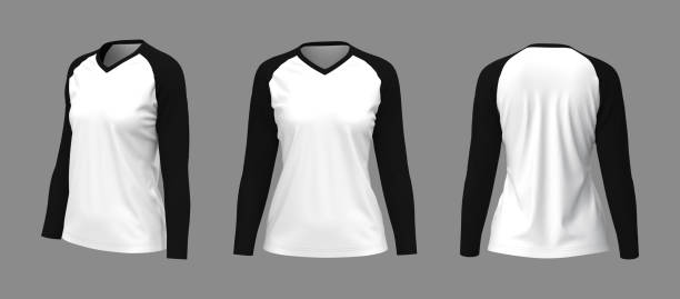 istock Long-sleeves raglan t-shirt mockup 1317909061