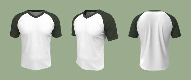 istock men's short-sleeve raglan t-shirt mockup in front, side and back views 1317909104