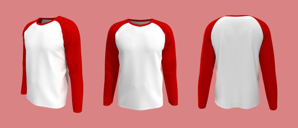 istock men's long-sleeve raglan t-shirt mockup in front, side and back views 1317909111