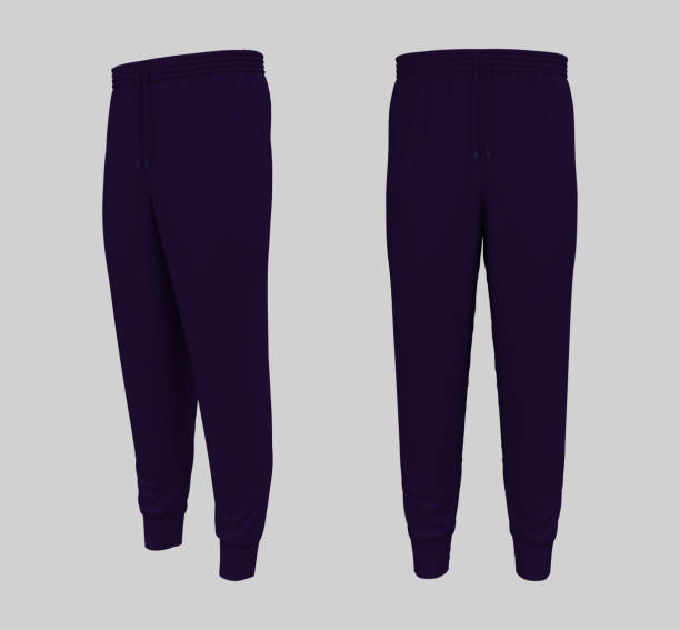 istock Blank joggers mockup, front and side views. Sweatpants 1317909956