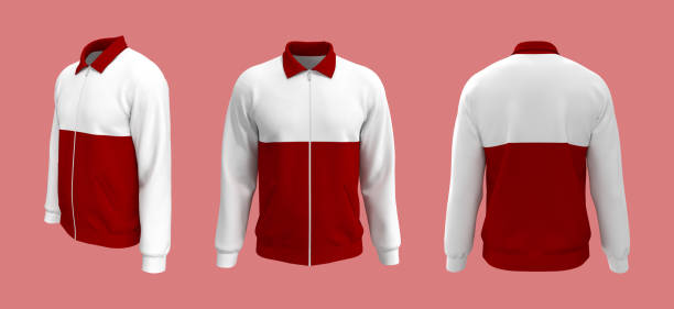 istock Harrington colorblock jacket mockup front, side and back views 1317909967