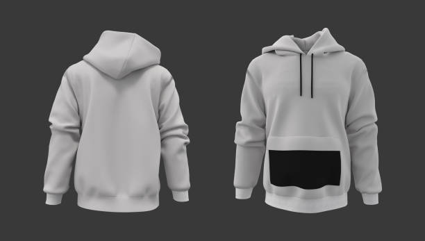istock Blank hooded sweatshirt mockup for print, isolated on gray background 1317910061