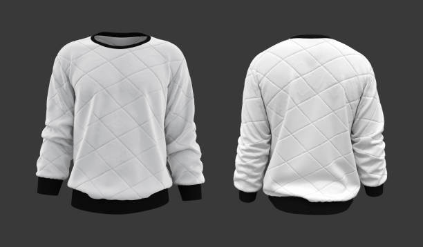 istock Blank puffer sweatshirt mock up in front, and back views 1317910109