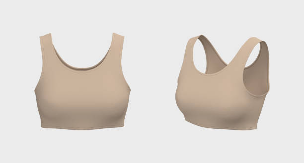 istock Women's sports bra mockup in front and side views 1317910218